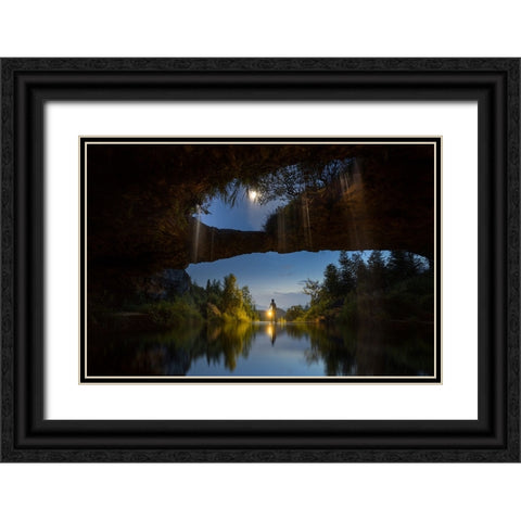 Water Moon Cave Black Ornate Wood Framed Art Print with Double Matting by Simoon