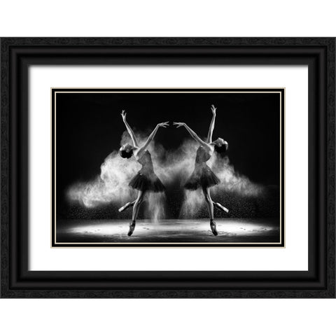 Double Bends Black Ornate Wood Framed Art Print with Double Matting by Bunjamin (Abe), Antonyus