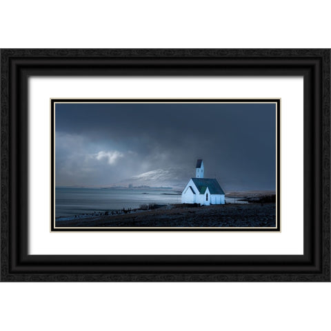 Lonely Black Ornate Wood Framed Art Print with Double Matting by Lu, Alex