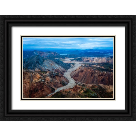 Landmannalaugar Black Ornate Wood Framed Art Print with Double Matting by Bian, James