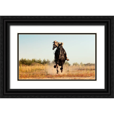 Catch ItaÂ€B Black Ornate Wood Framed Art Print with Double Matting by Weerink, Celine