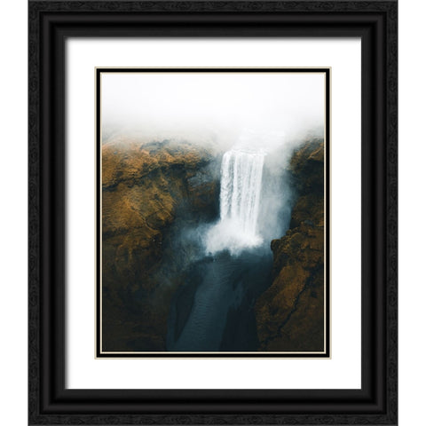 Skogafoss Black Ornate Wood Framed Art Print with Double Matting by Ziomek, Witold