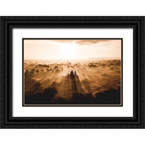 Bagan Black Ornate Wood Framed Art Print with Double Matting by Ziomek, Witold