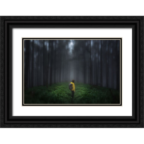 Anxious Forest Black Ornate Wood Framed Art Print with Double Matting by Sugita, Masaki