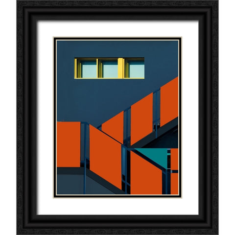 Facade - Downtown Los Angeles California Black Ornate Wood Framed Art Print with Double Matting by Orbach, Arnon