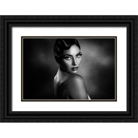 Rossella 3 Black Ornate Wood Framed Art Print with Double Matting by Tambe, Peppe