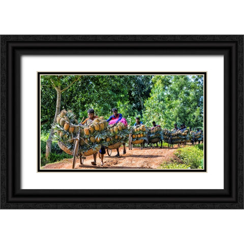 Moving Pineapple Black Ornate Wood Framed Art Print with Double Matting by Rahman Nasim, Mostafijur