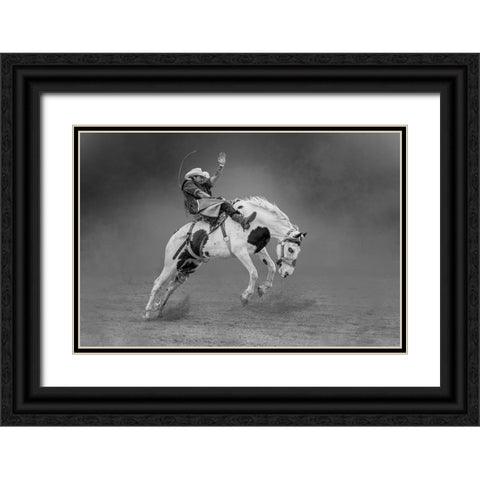 Get Off Me! Black Ornate Wood Framed Art Print with Double Matting by Ni, Xiaolin