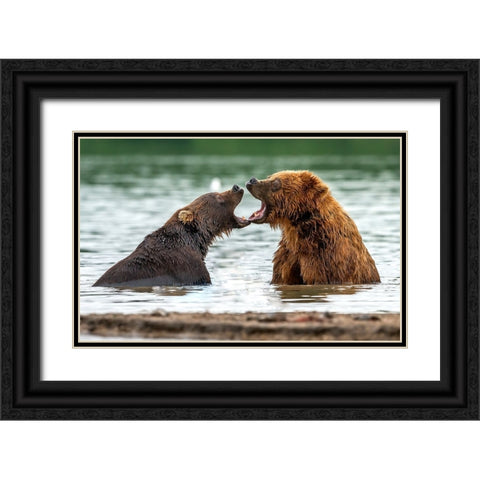 Mouth To Mouth Black Ornate Wood Framed Art Print with Double Matting by Damico, Giuseppe