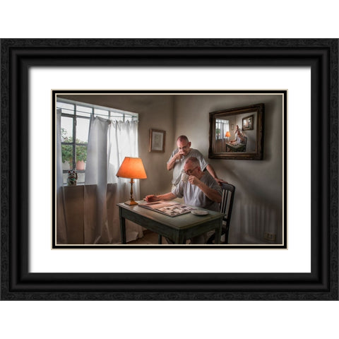 Mysteries Of Reality Black Ornate Wood Framed Art Print with Double Matting by Wolfgang Muller, Hans