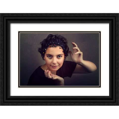 Enchanted Black Ornate Wood Framed Art Print with Double Matting by Kiral, Cicek