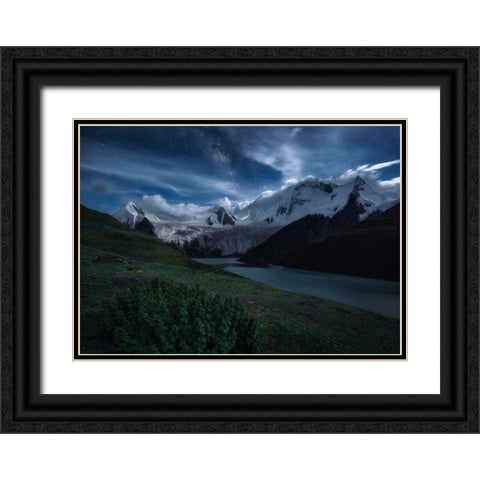 Tibet. Black Ornate Wood Framed Art Print with Double Matting by Jin, Bihuan