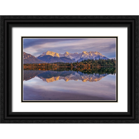 Autumn Lake Black Ornate Wood Framed Art Print with Double Matting by Maier, Norbert