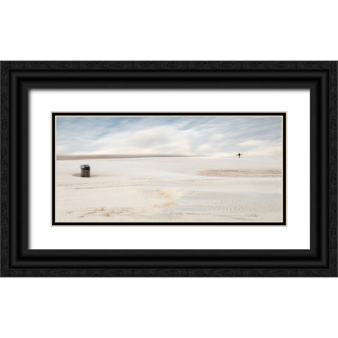 Lonely Surfer Black Ornate Wood Framed Art Print with Double Matting by Claes, Gilbert