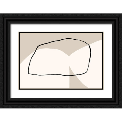 Abstractions No 1 Black Ornate Wood Framed Art Print with Double Matting by uplusmestudio