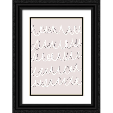 Irregular Scribbles Black Ornate Wood Framed Art Print with Double Matting by uplusmestudio