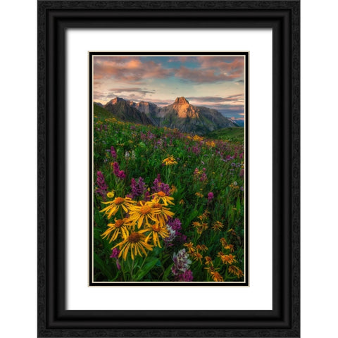 Colorful Season Black Ornate Wood Framed Art Print with Double Matting by Xu, Mei