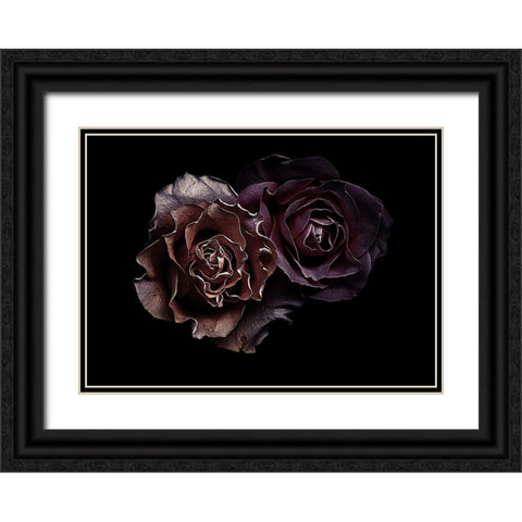 Roses Black Ornate Wood Framed Art Print with Double Matting by Julie, Angel