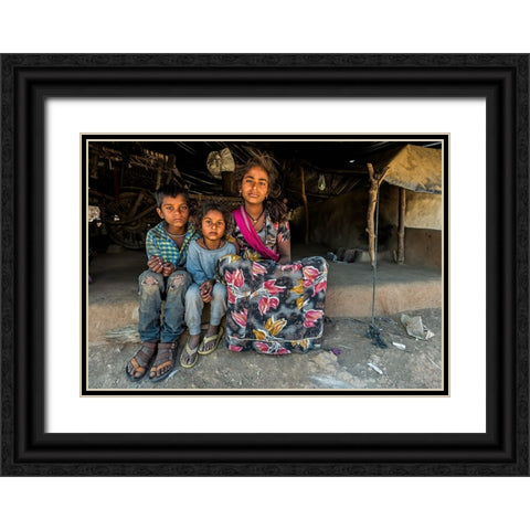 Nomadic Brothers And Sisters Black Ornate Wood Framed Art Print with Double Matting by Damico, Giuseppe