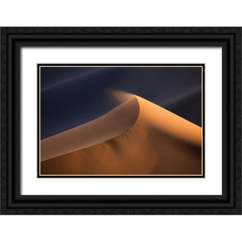 Sand Wave Black Ornate Wood Framed Art Print with Double Matting by Liao, Yuhan