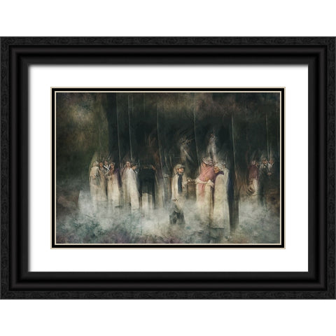 The Public Black Ornate Wood Framed Art Print with Double Matting by Van Der, Jan