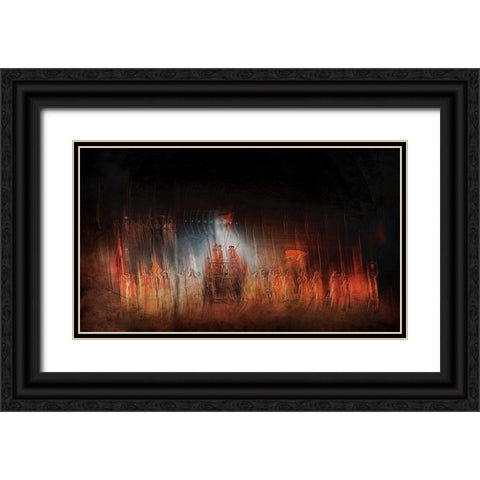 The Event Black Ornate Wood Framed Art Print with Double Matting by Van Der, Jan