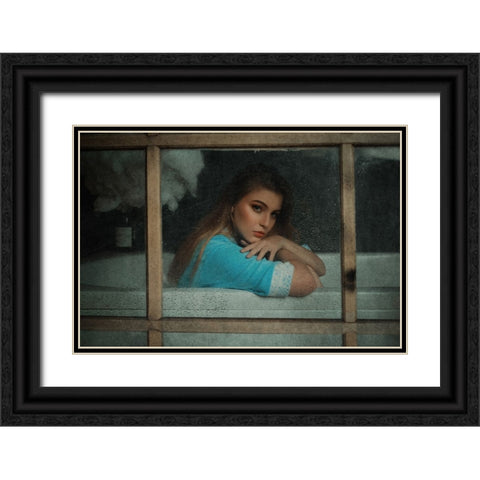 Bunga Black Ornate Wood Framed Art Print with Double Matting by Abdillah, Djayent