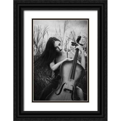 Evora Black Ornate Wood Framed Art Print with Double Matting by Abdillah, Djayent