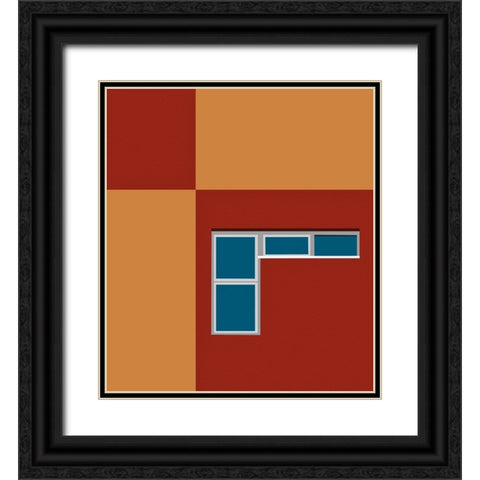 Abstract - Holon Israel Black Ornate Wood Framed Art Print with Double Matting by Orbach, Arnon