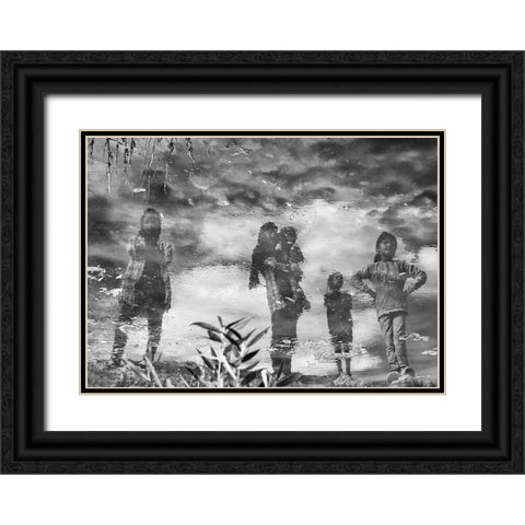 Reflection Of Childhood Black Ornate Wood Framed Art Print with Double Matting by Khodadadi, Shahla