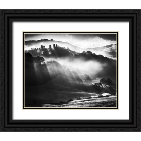 Sunrise Black Ornate Wood Framed Art Print with Double Matting by Prioteasa, Sebastian