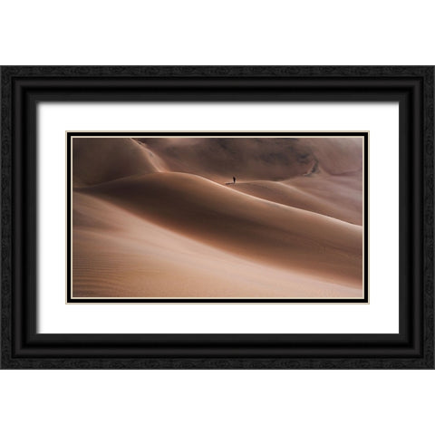 Lonely Black Ornate Wood Framed Art Print with Double Matting by Taghipour, Marjan