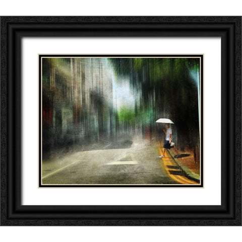 Street Black Ornate Wood Framed Art Print with Double Matting by Lammakmak