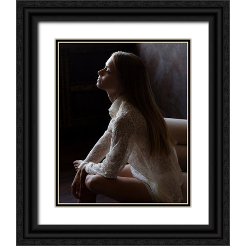 Untitled Black Ornate Wood Framed Art Print with Double Matting by Fridman, Eleonora