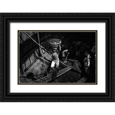 Coal Carriers - 6243 Black Ornate Wood Framed Art Print with Double Matting by Garik