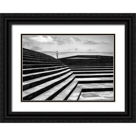 Forward Black Ornate Wood Framed Art Print with Double Matting by Alviani, Montserrat