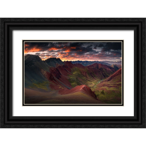 Red Valley Black Ornate Wood Framed Art Print with Double Matting by Nienartowicz, Karol