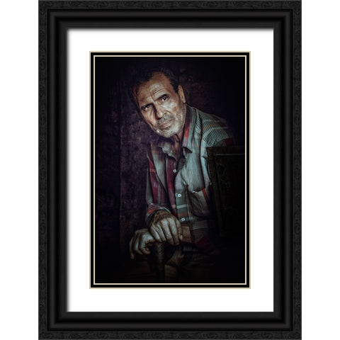 Portrait Black Ornate Wood Framed Art Print with Double Matting by Elsharma, Yasmin