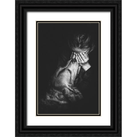 IM Here Black Ornate Wood Framed Art Print with Double Matting by Fidanza, Toni