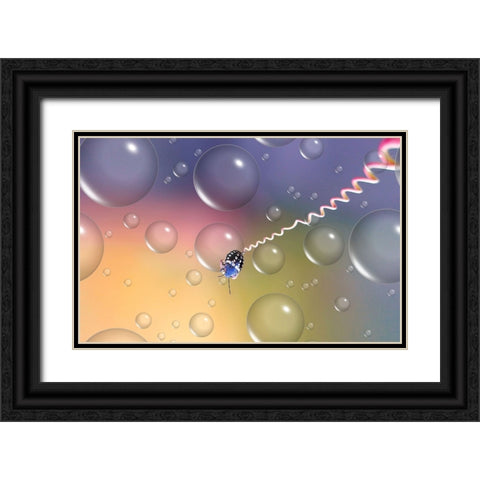 Bungee Jumping... Black Ornate Wood Framed Art Print with Double Matting by Dufour, Thierry