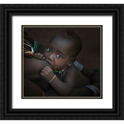 AÂ“OeÂ‚AndSup2; Black Ornate Wood Framed Art Print with Double Matting by Fengying Long