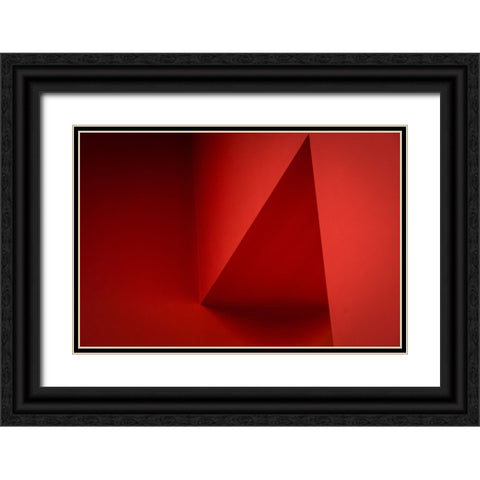 Red Corner Black Ornate Wood Framed Art Print with Double Matting by Wolters-Wrase, Heike