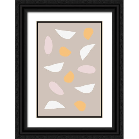 Happy Abstract No 2 Black Ornate Wood Framed Art Print with Double Matting by uplusmestudio