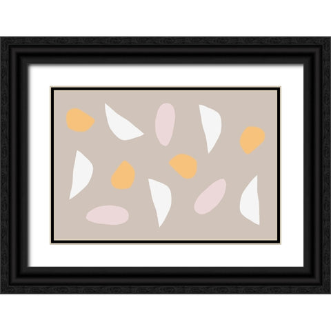 Happy Abstract No 2 Black Ornate Wood Framed Art Print with Double Matting by uplusmestudio