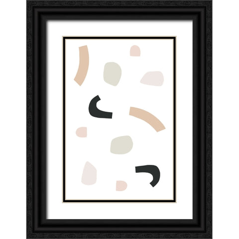 Happy Abstract No 3 Black Ornate Wood Framed Art Print with Double Matting by uplusmestudio