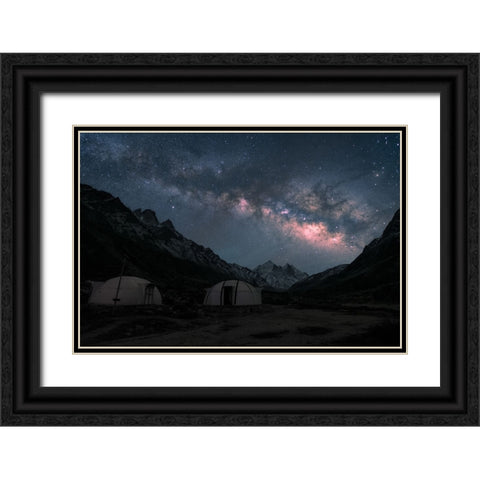 Vista Dome Black Ornate Wood Framed Art Print with Double Matting by Patra, Suvankar
