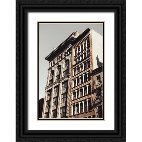 New York City Building Black Ornate Wood Framed Art Print with Double Matting by Martin, Rikard