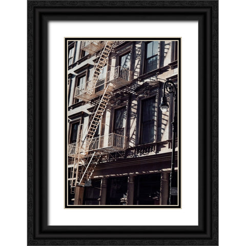 New York City Fire Escapes 03 Black Ornate Wood Framed Art Print with Double Matting by Martin, Rikard