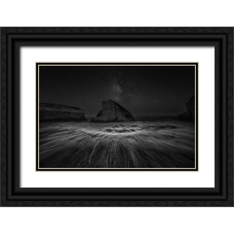 Shark Fin Cove And The Wbb Black Ornate Wood Framed Art Print with Double Matting by Zeng, Jiahong