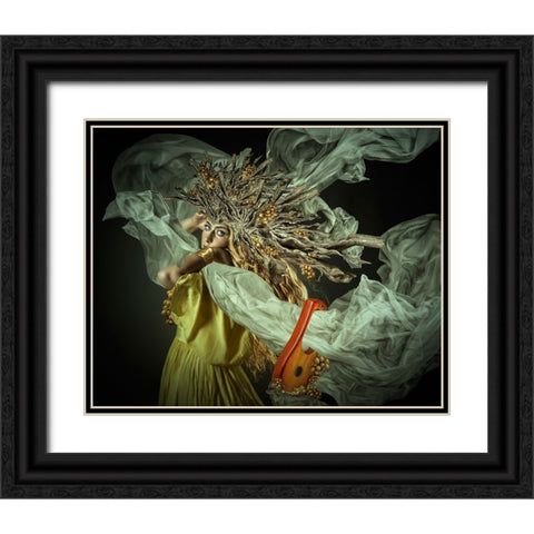 Afrodita III Black Ornate Wood Framed Art Print with Double Matting by Calderon, Francis
